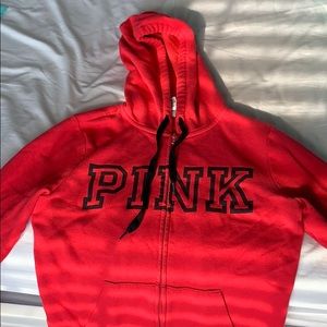 red PINK zip up jacket 💋🍒